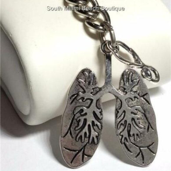 Medical Keychain Purse Charm Pulmonary Doctor Nurse Respiratory Lungs Gift - Picture 1 of 8
